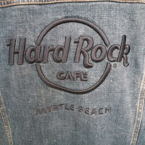 Hard Rock Myrtle Beach unisex denim jacket sz L EUC - Picture 4 of 5